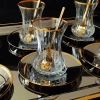 İnce Belli Lizbon Gold Luna Tepsili Çay Seti-12 Kişilik
