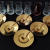 Liza Gold Çelik Tabaklı Selçuklu Tepsili Çay Seti-6 Kişilik,19 Parça
