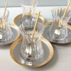 Miosbride Gold Çelik Tabaklı Çay Takımı-6 Kişilik,18 Parça