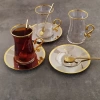 Paşabahçe 42361 Kulplu Çelik Tabaklı Çay Takımı - 6 Kişilik