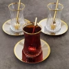 Paşabahçe 42361 Lizbon Luna Gold Çelik Tabaklı Çay Seti - 6 Kişilik