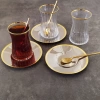 Paşabahçe 42361 Lizbon Luna Gold Çelik Tabaklı Çay Seti - 6 Kişilik