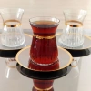 Paşabahçe İrem Liza Çelik Luna Gold Tabaklı Çay Takımı-6 Kişilik