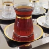 Paşabahçe İrem Liza Çelik Luna Gold Tabaklı Çay Takımı-6 Kişilik