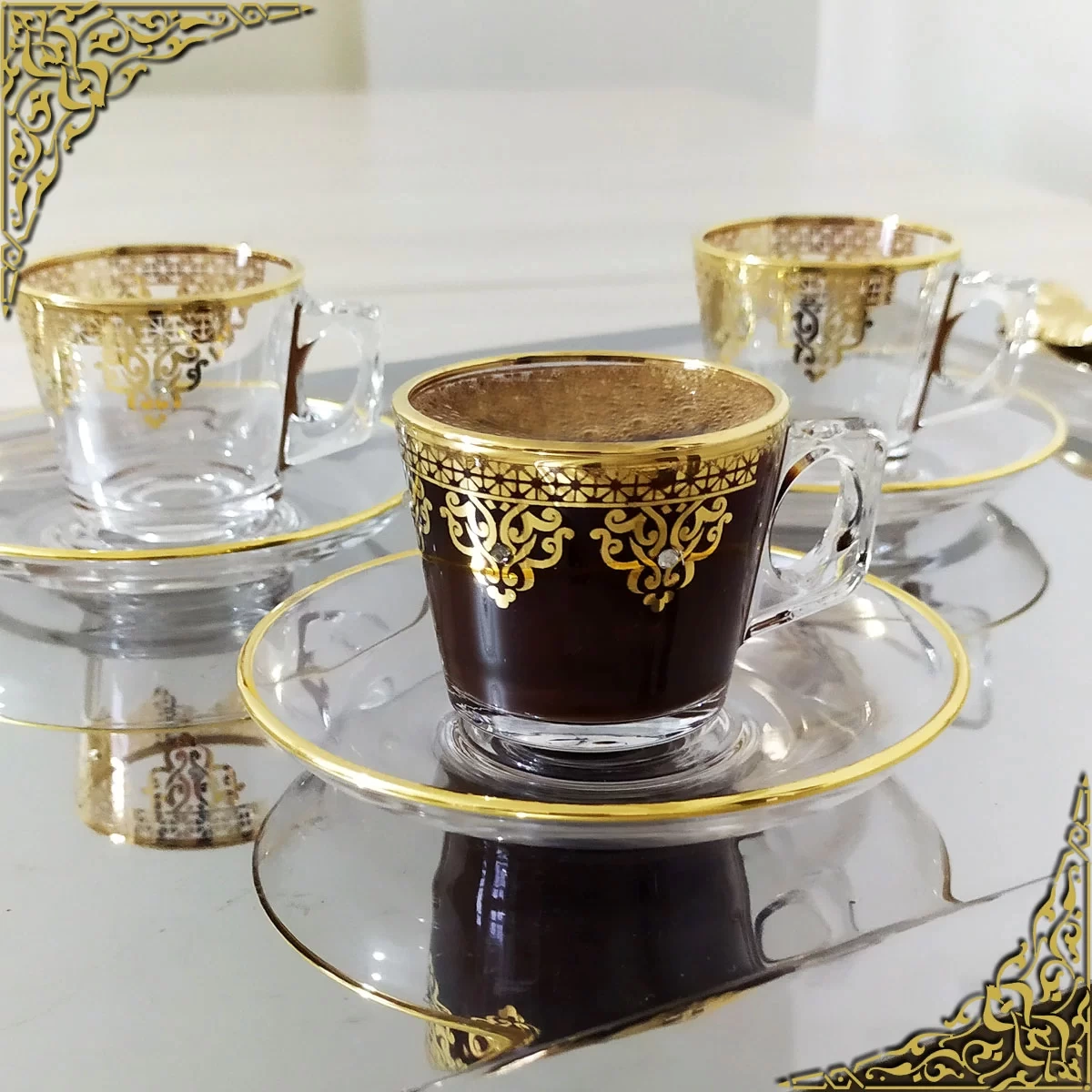 Paabahçe 97301 Ottoman Gold Türk Kahvesi Fincan Takımı - 6 Kişilik
