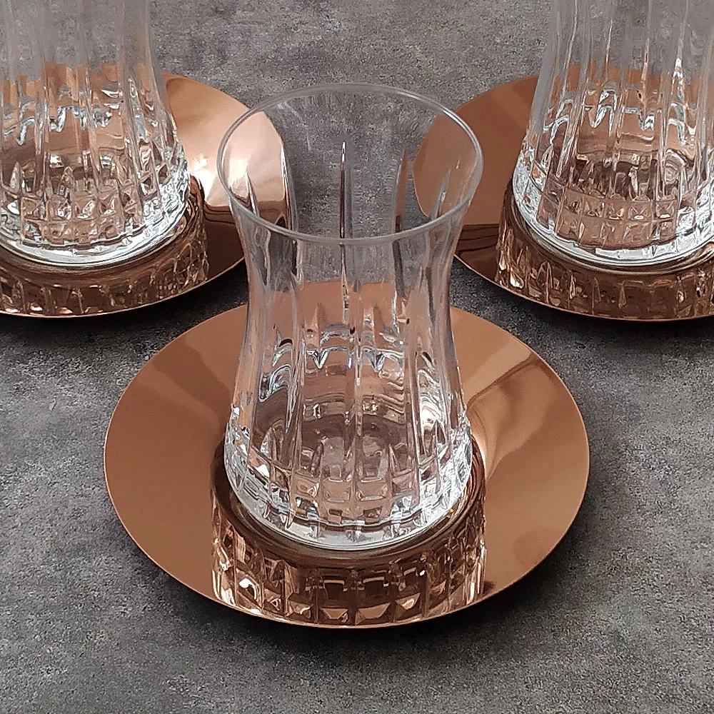 Paşabahçe Lizbon Rose Gold Çay Takımı - 6 Kişilik