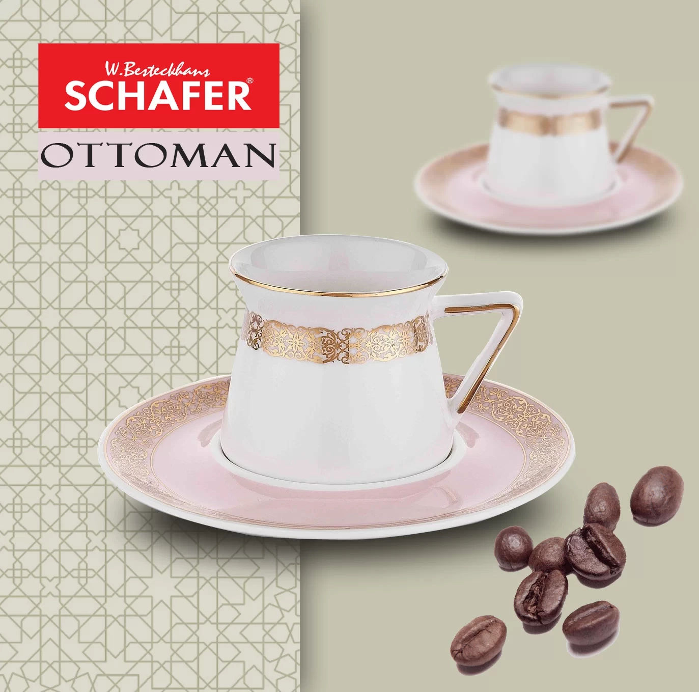 Schafer Ottoman Kahve Fincan Takımı - Pem01/90256