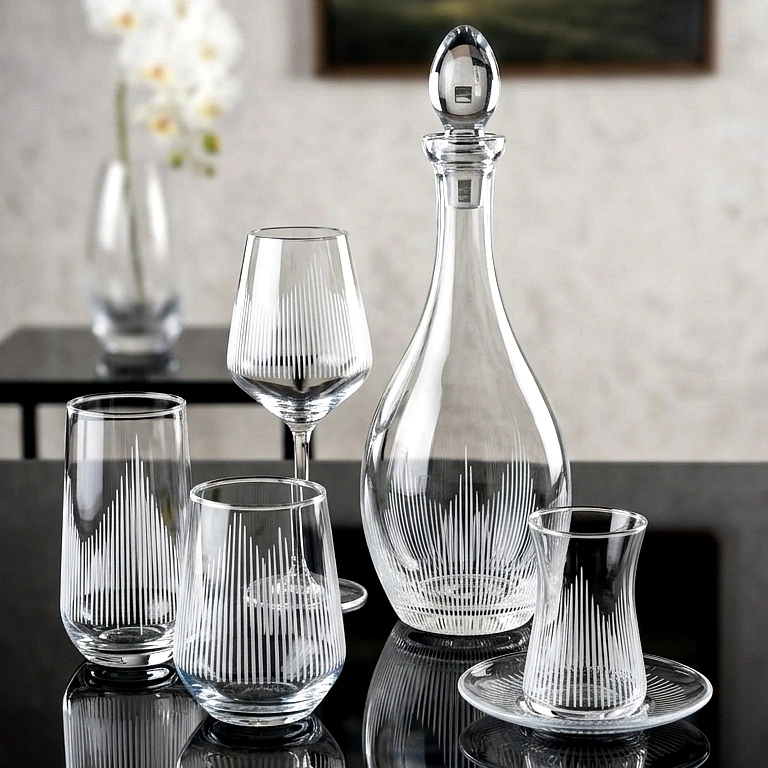 Piramit Dekor 61 Parça Su Takımı - 12 Kişilik