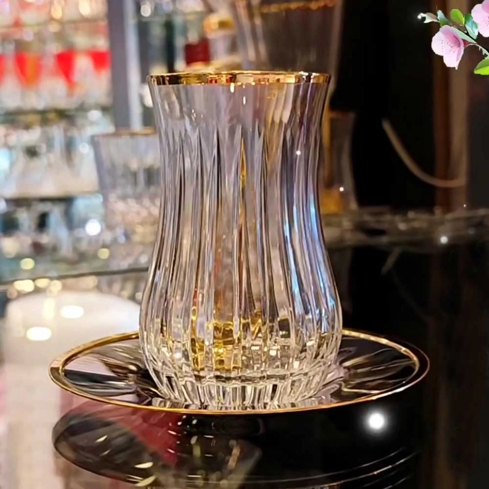 Eva Liza Luna Gold Tabaklı Çay Takımı- 6 Kişilik