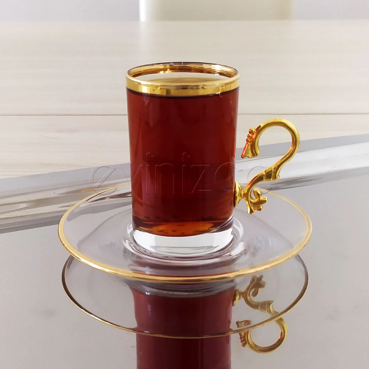 Evinizce Kulplu Yaldızlı Çay Fincanı -6 Kişilik