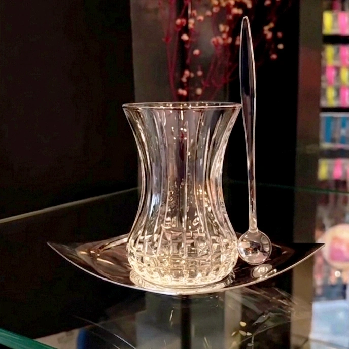 İnce Belli Lizbon Çelik Tabaklı Çay Takımı - 6 Kişilik,18 Parça