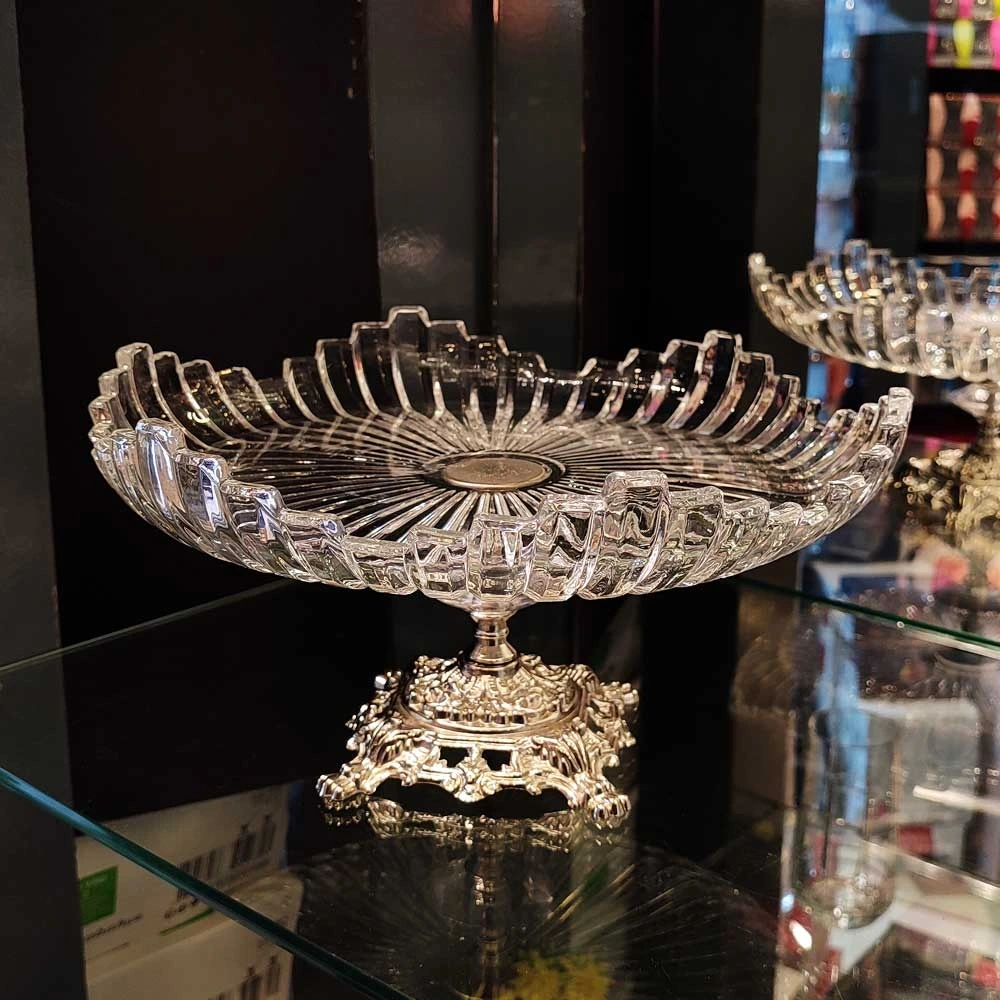 Metal Ayaklı Cam Sunumluk - 28 cm