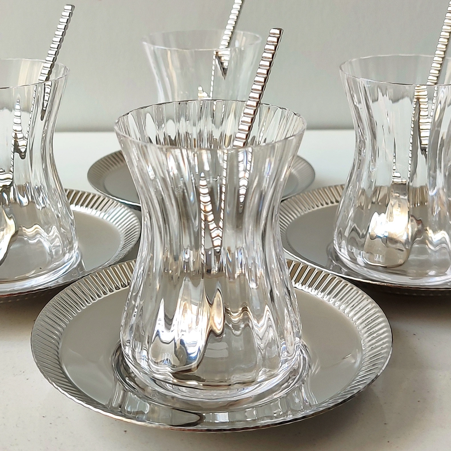 Miosbride Çelik Tabaklı Çay Takımı-6 Kişilik,18 Parça
