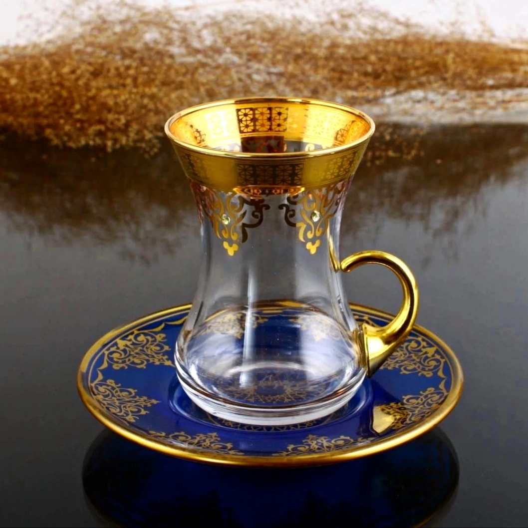 Ottoman Kulplu Çay Bardağı Takımı-6 Kişilik