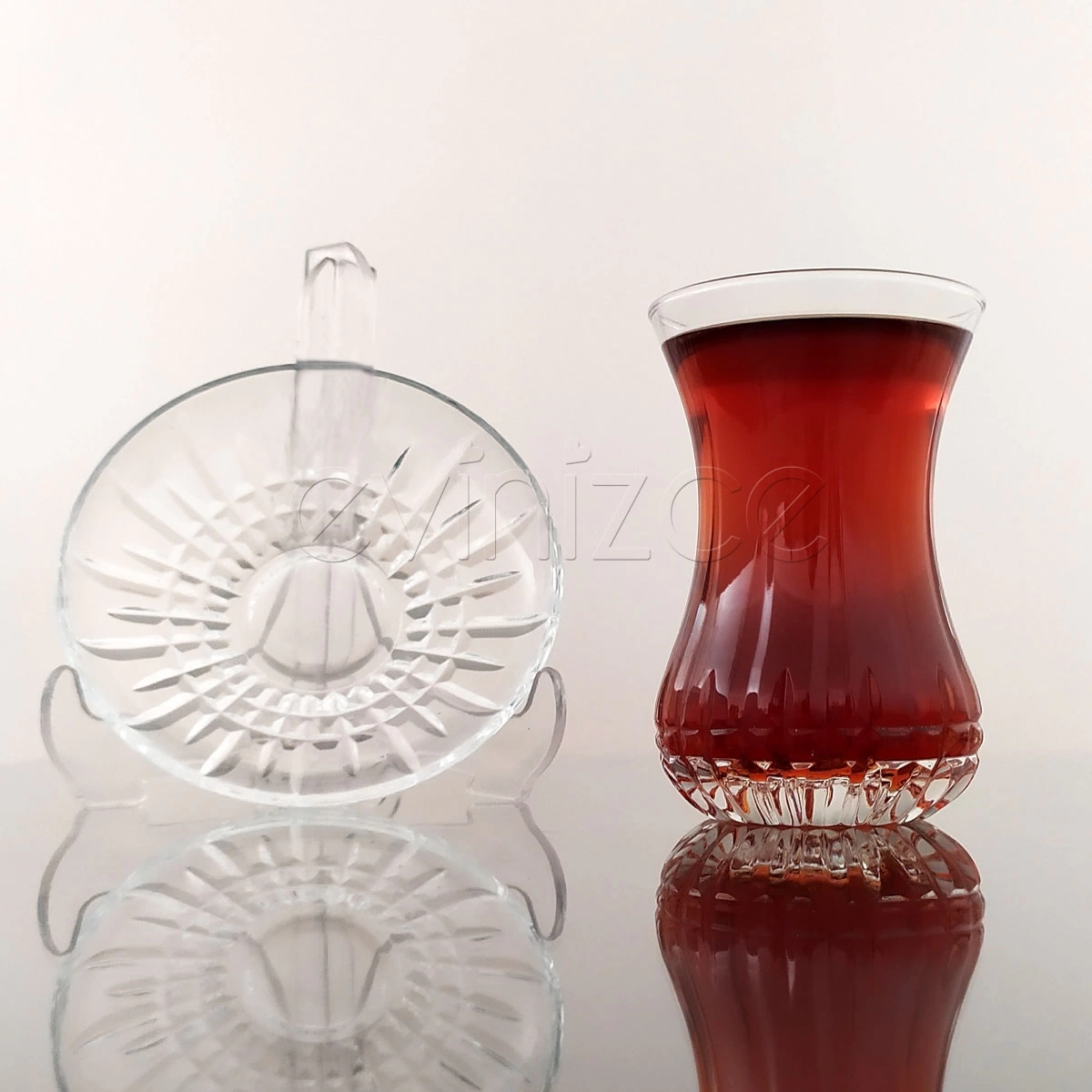 Paşabahçe 42381 İnce Belli Lizbon Dekor Çay Takımı-6 Kişilik