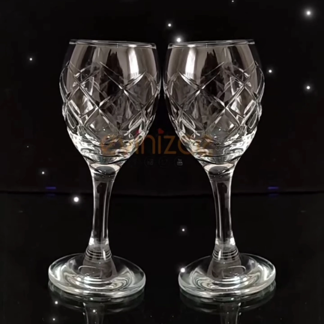 Kesme Dekor Ayaklı Kahve Yanı Bardak - 6 Kişilik