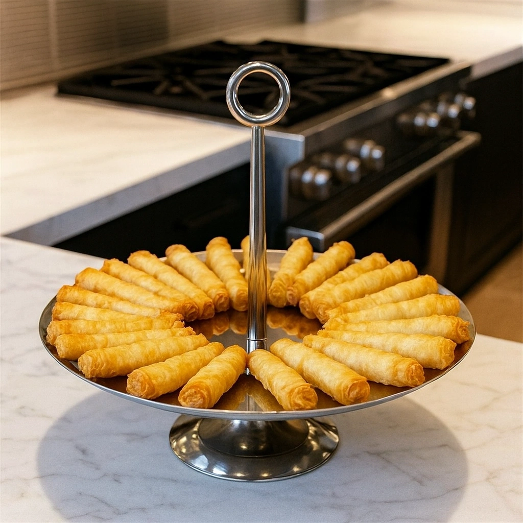 Paslanmaz Çelik Ayaklı Sunumluk - 29 cm