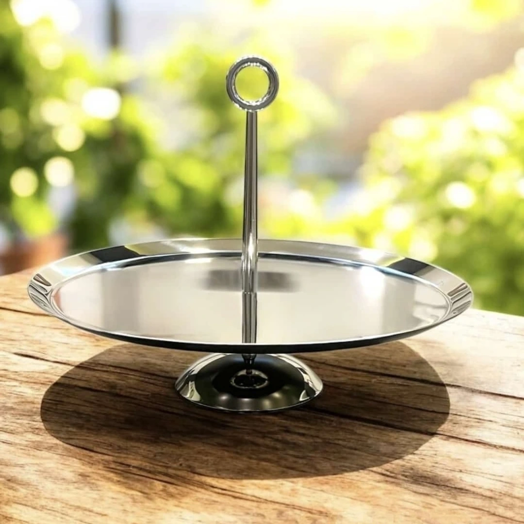 Paslanmaz Çelik Ayaklı Sunumluk - 29 cm