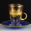 Paşabahçe Dekorlu Kulplu Çay Fincanı -Nida Gold