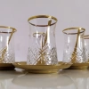 Paşabahçe 42891 Timeless Gold Çay Bardak ve Çelik Gold Tabak Takımı-6 Kişilik