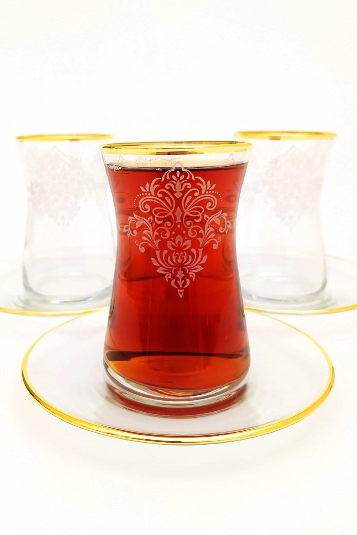 Paşabahçe Dekorlu Çay Bardak Takımı, 6 Kişilik - Yasemin Gold
