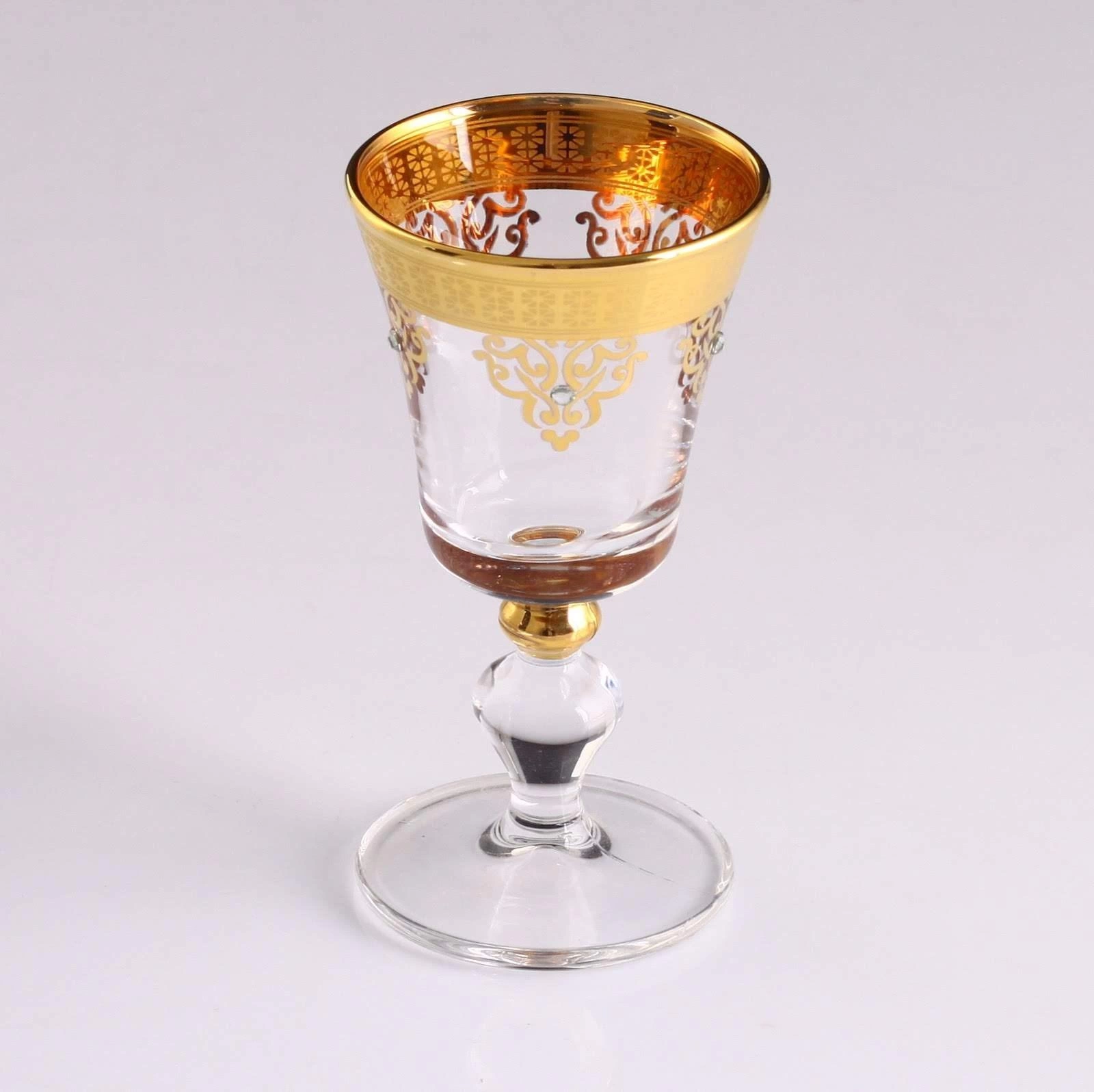 Paşabahçe 6 Kişilik Ayaklı Kahve Yanı Bardağı- Ottoman Gold