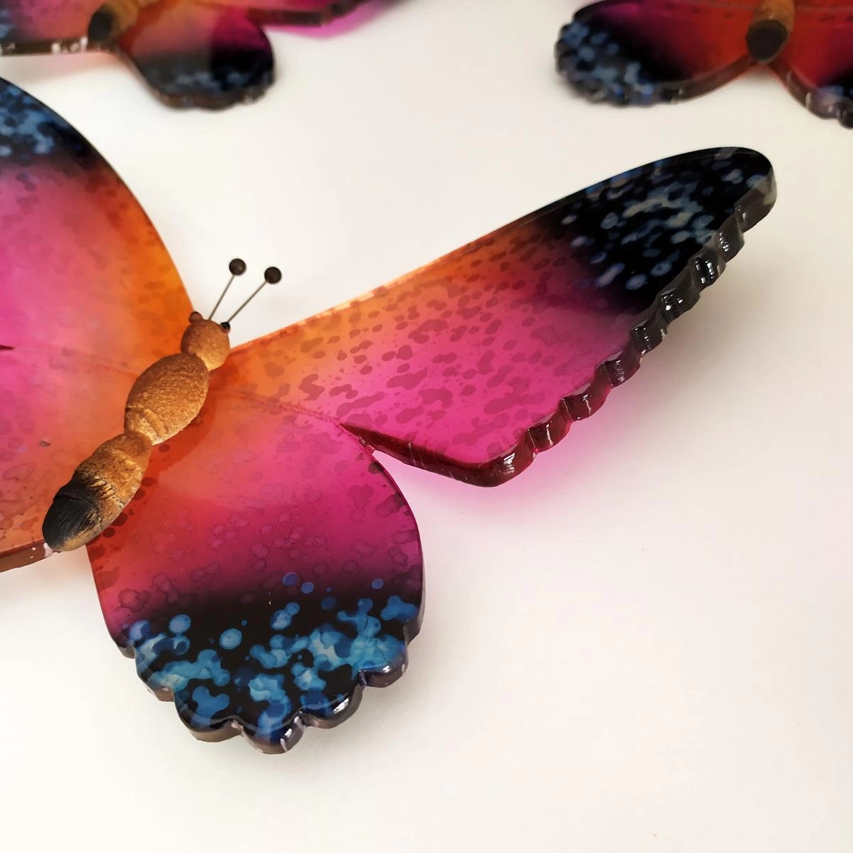 Kelebek Aksesuar Şeffaf Polyester Biblo Duvar Süsü 3lü Set