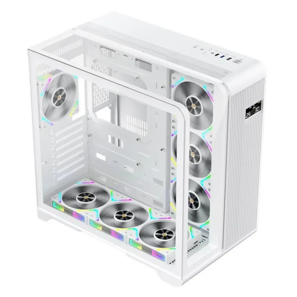 1st Player Rt7 Beyaz Dıgıtal 850w 80+ Gold Full Modüler 4x12cm Argb 3 Taraflı Temperli Cam Usb 3.0 - Type C Atx Kasa