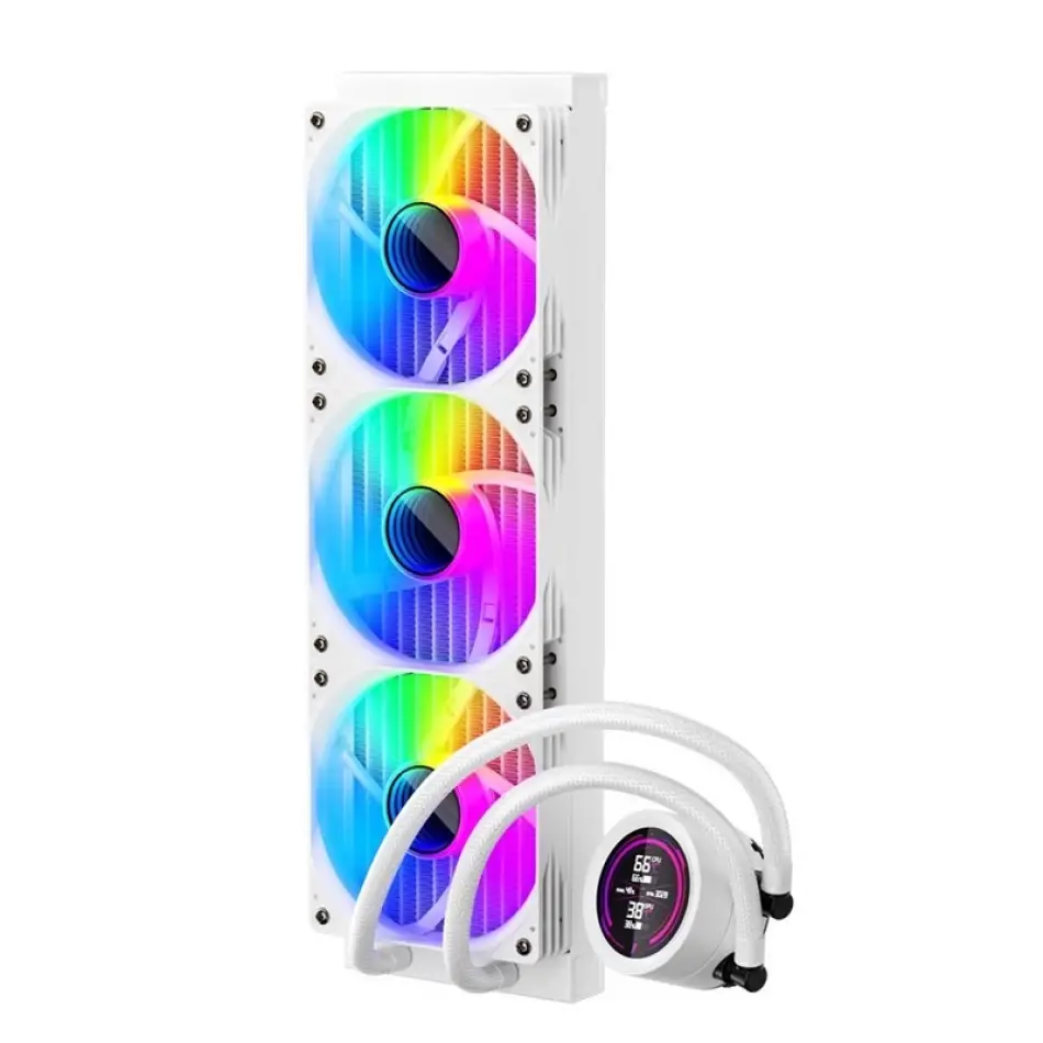 1st Player Thunderstorm Ts4 360mm Beyaz Argb Dijital Sıcaklık Göstergeli Am5, Am4 / Lga 1851, 1700 İşlemci Sıvı Soğutucu