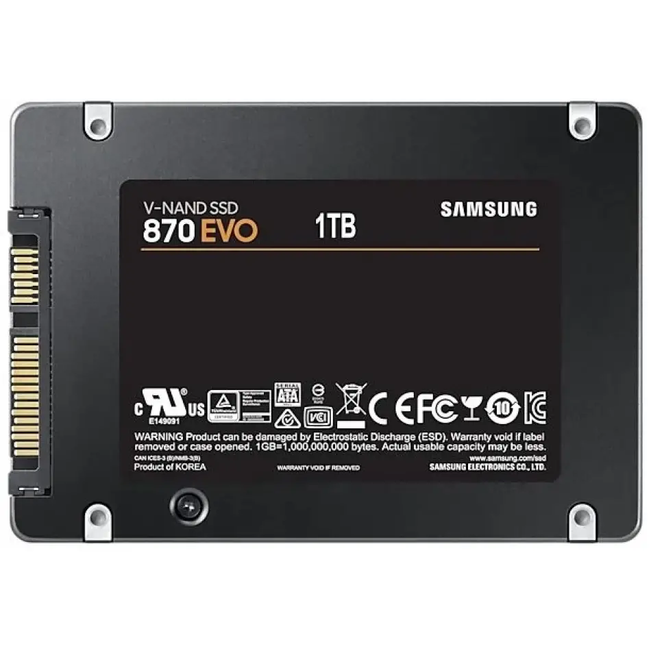 1tb Samsung 870 560/530mb/s Evo Mz-77e1t0bw Ssd (resmi Distribütör Garantili)