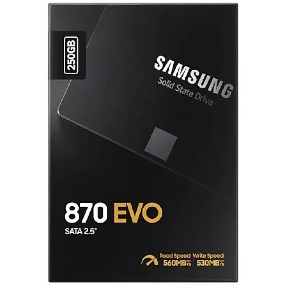 250GB SAMSUNG 870 560/530MB/s EVO MZ-77E250BW SSD (Resmi Distribütör Garantili)