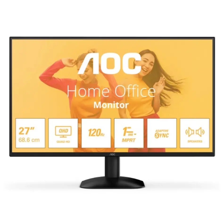 27 Aoc Q27b35s3 Ips 1ms 120mhz 1xhdmı 1xdp 2k Qhd 2560x1440 Hoparlör Flıcker-free Vesa Siyah