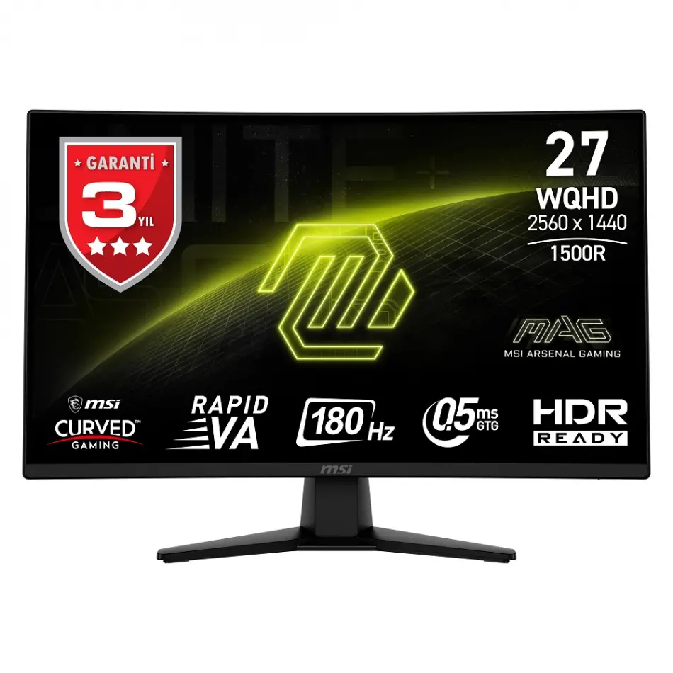 27 Msı Mag 274cQf WQhd 180hz 0.5 Ms Adaptıve Curved Gamıng