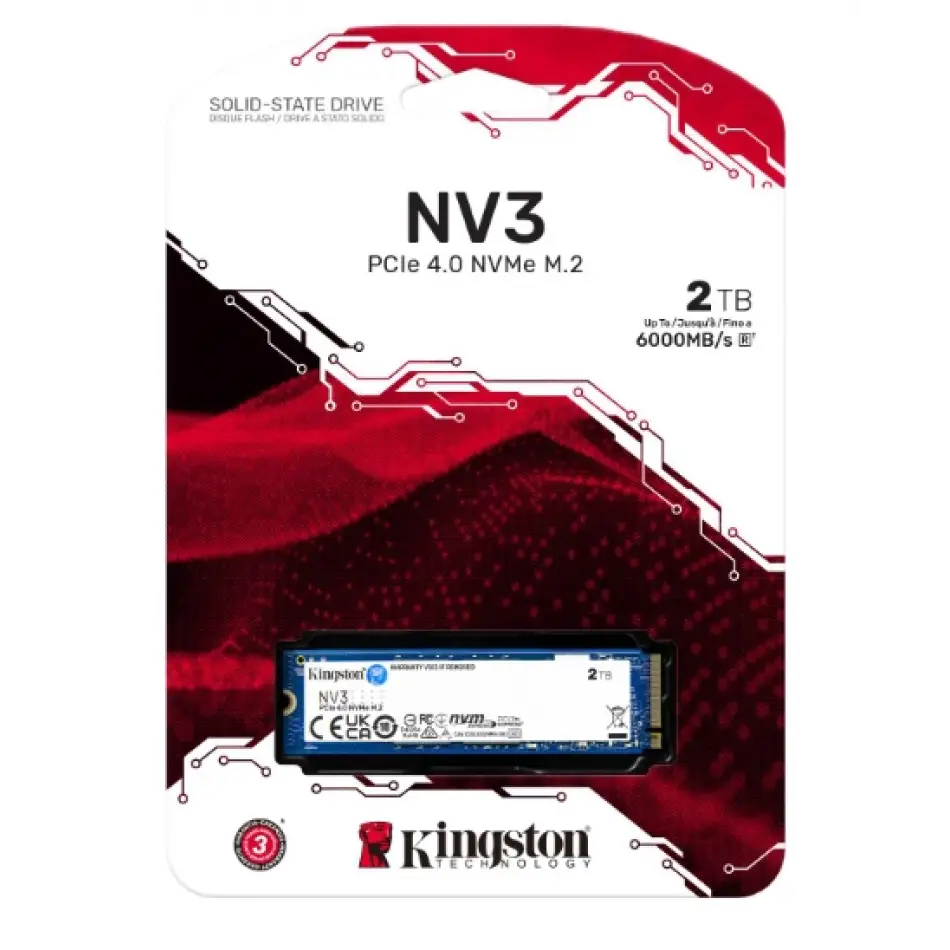 2tb Kıngston Nv3 Snv3s/2000g 6000/5000mb/s M.2 Nvme Pcıe 4.0