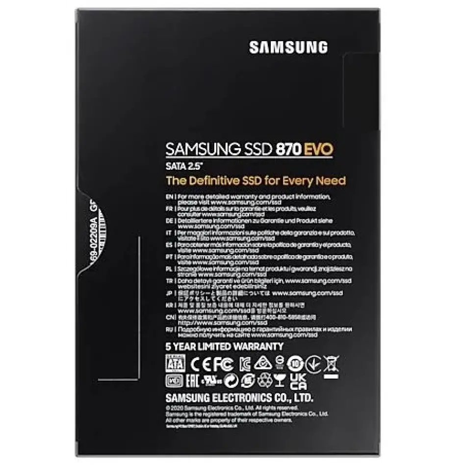500gb Samsung 870 560/530mb/s Evo Mz-77e500bw Ssd (resmi Distribütör Garantili)