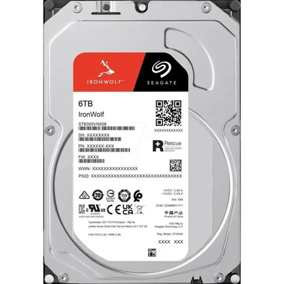 6 Tb Seagate 3.5 Ironwolf Sata3 5400rpm 256mb St6000vn006 (3 Yıl Resmı Dıst Garantılı)