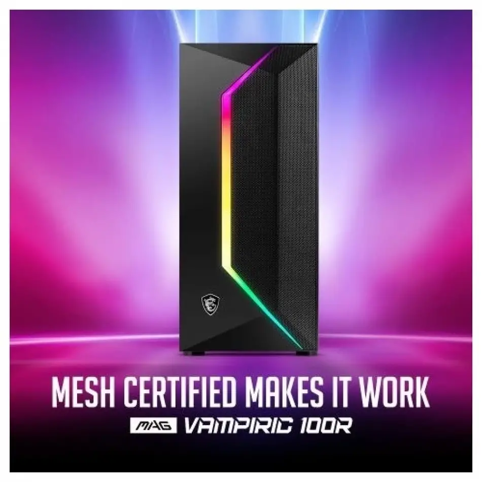 Msı Mag Vampırıc 100r Temperli Cam Argb Psu Yok 1x120mm Fan Gamıng Bilgisayar Kasası