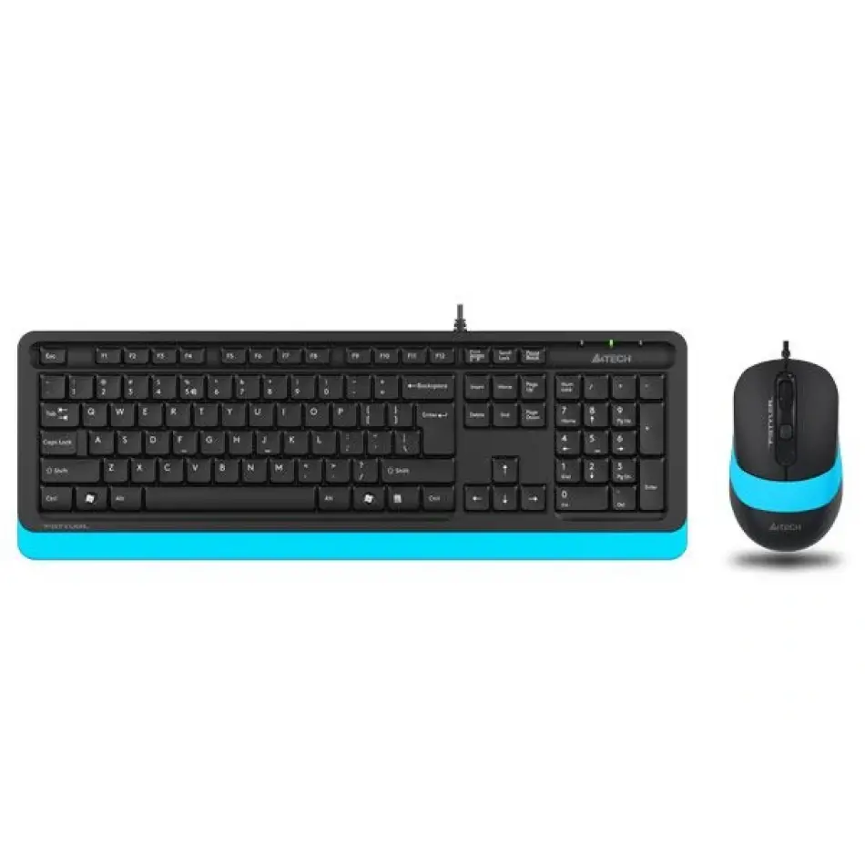 A4 Tech F1010 Usb Q Klavye-mouse Siyah-mavi Set