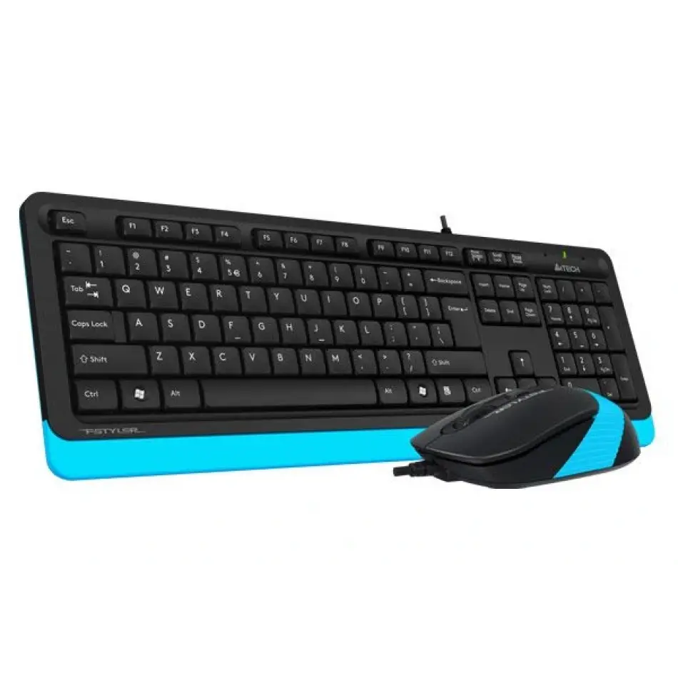 A4 Tech F1010 Usb Q Klavye-mouse Siyah-mavi Set