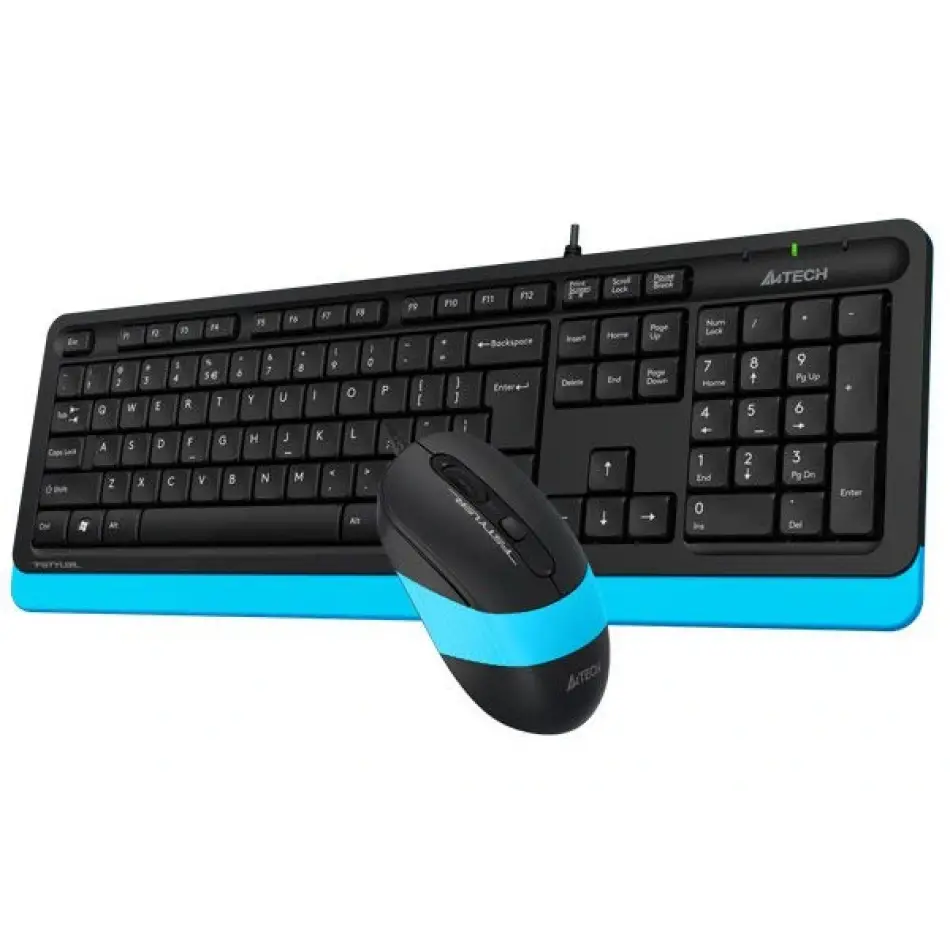 A4 Tech F1010 Usb Q Klavye-mouse Siyah-mavi Set
