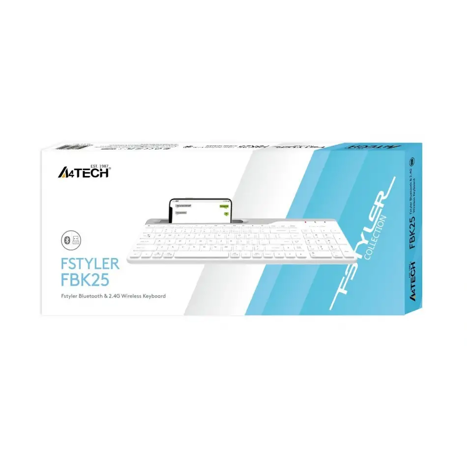 A4 Tech Fbk25 Bluetooth Q Nano 2,4g Beyaz Klavye