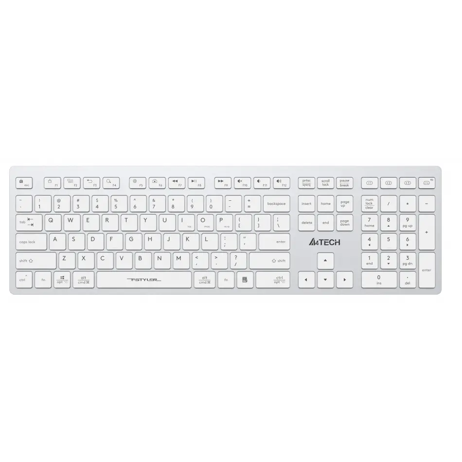 A4 Tech Fbx50c Bluetooth Q Şarjlı Beyaz Klavye