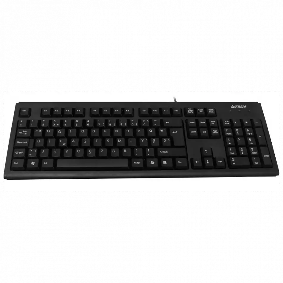 A4 Tech Km-720, Siyah, Usb Kablolu, Türkçe F, Multimedya Klavye
