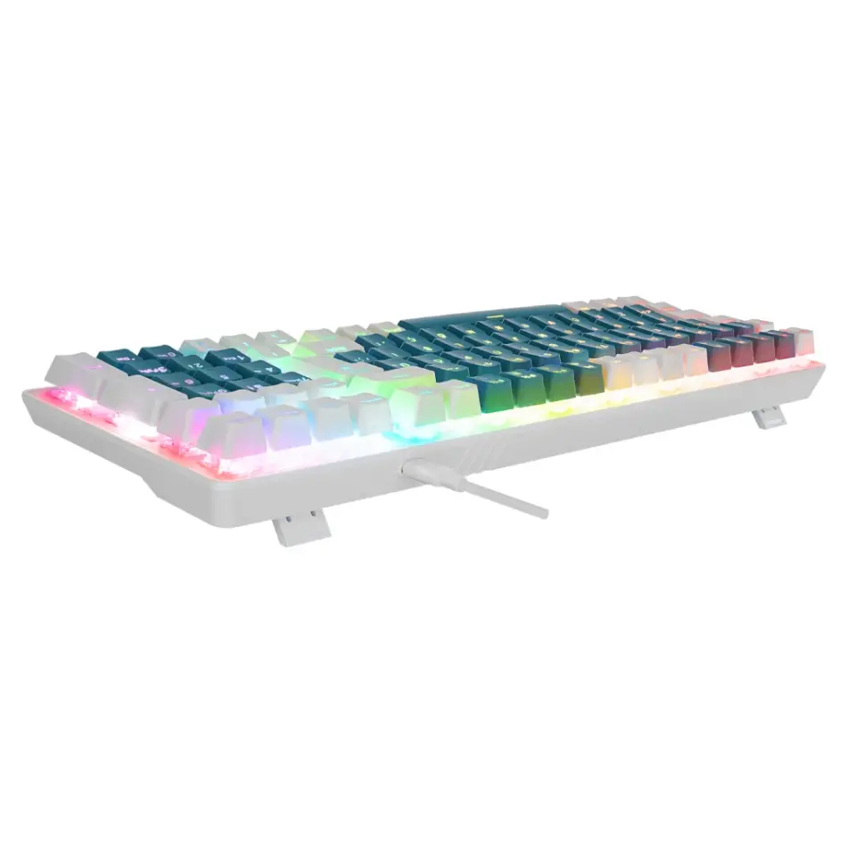 Acer Emachines, Eak100, Yeşil/beyaz, Usb Kablolu, Rgb Backlight, Red Switch, Mekanik, Türkçe Q, 100 Tuşlu, Gaming Klavye