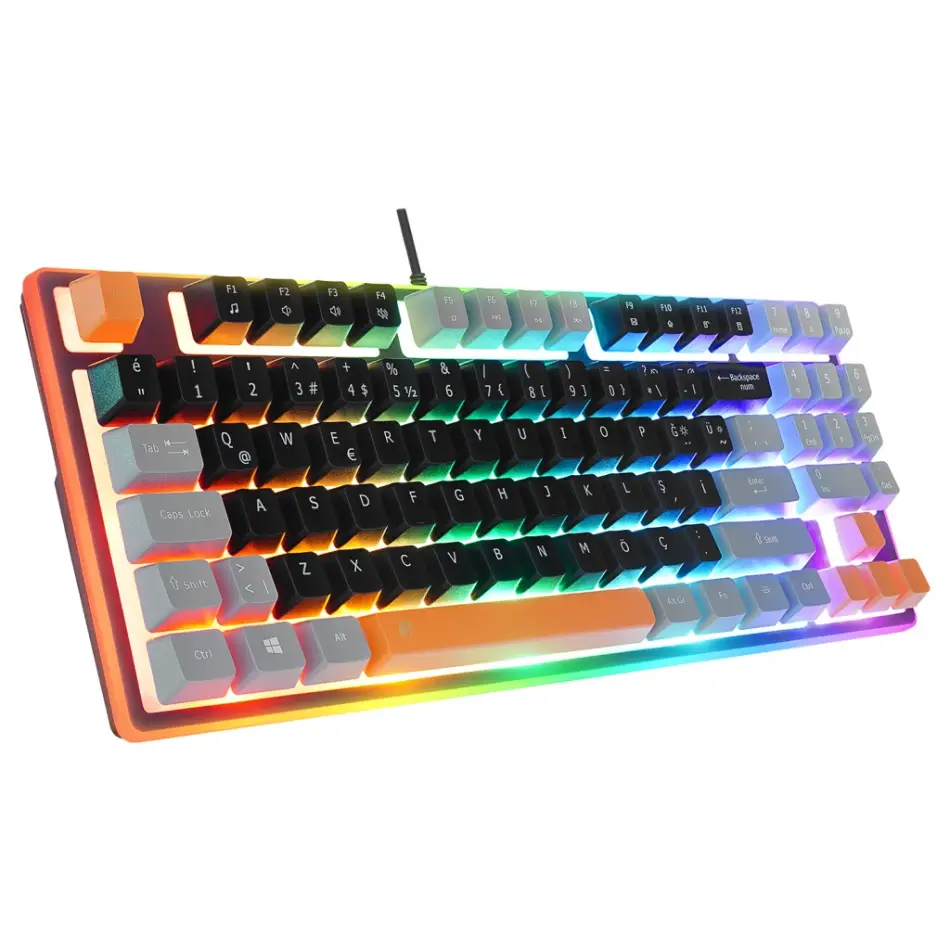 Acer Emachines, Eak216, Siyah, Usb Kablolu, Rainbow Backlight, Membran Renkli Tuşlar, Türkçe Q, 90 Tuşlu, Gaming Klavye