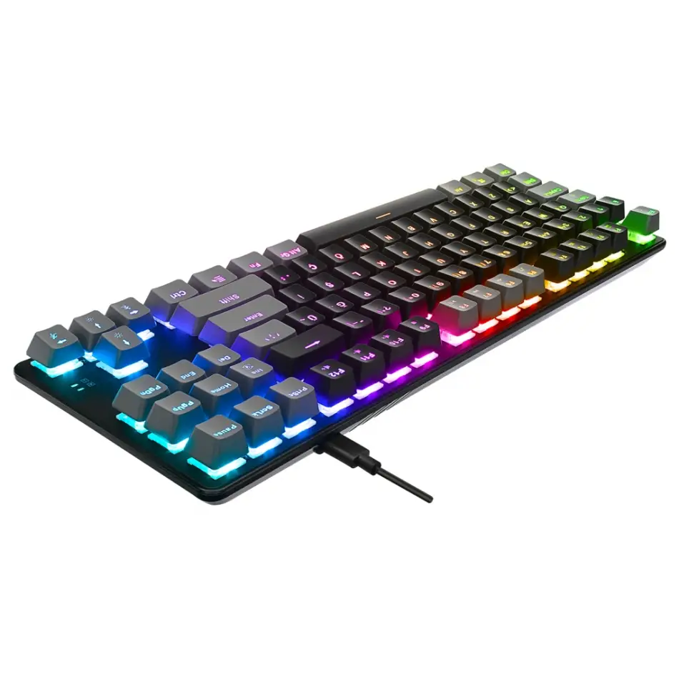 Acer Emachines, Eak87, Siyah/gri, Usb Kablolu, Rgb Backlight, Red Switch, Mekanik, Türkçe Q, 87 Tuşlu, Gaming Klavye