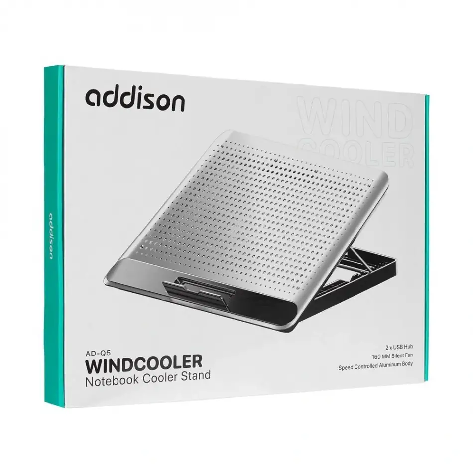Addison Ad-Q5 160*160*20 Fan+2usb Notebook Stand