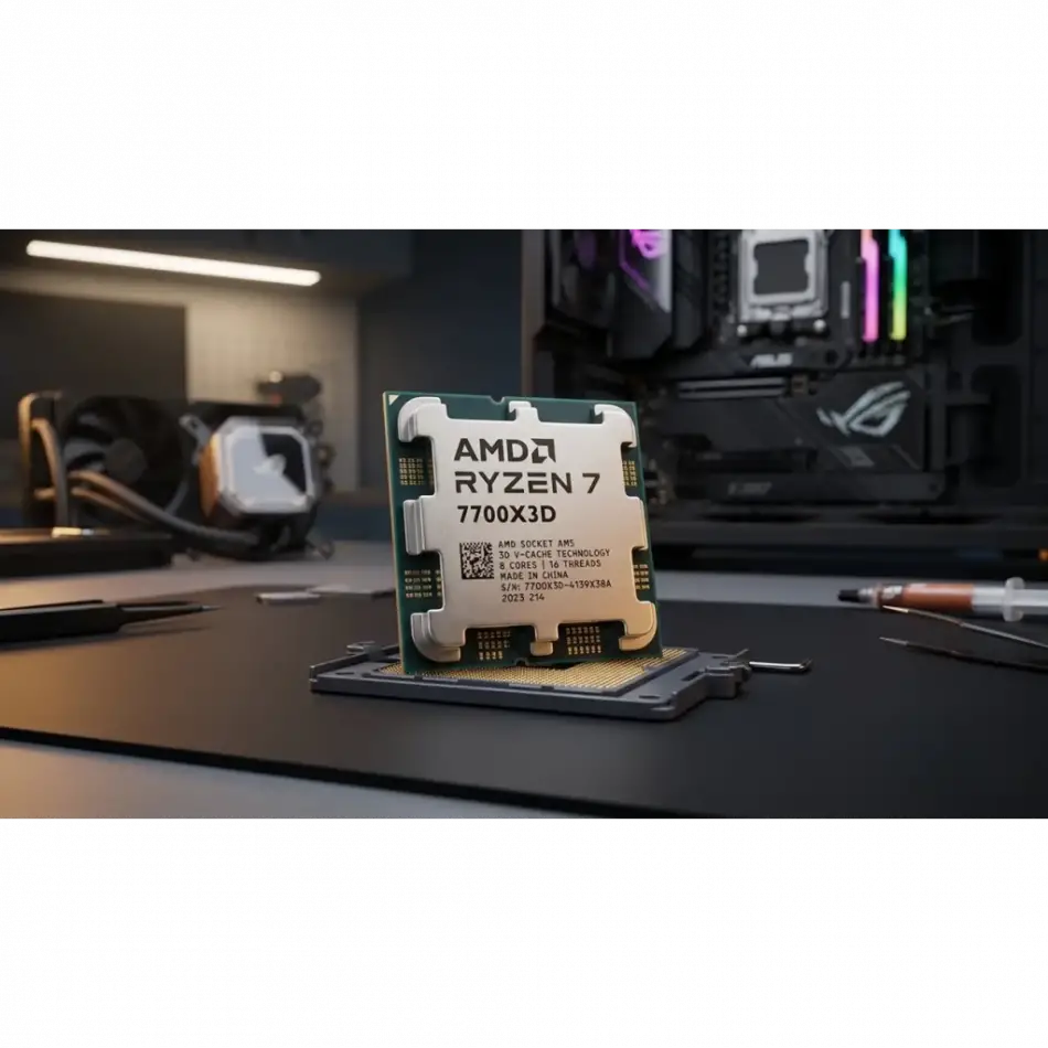 Amd Ryzen 7 7700x3d 8 Core, 4,00-4.50ghz, 104mb Cache, 120w,  Am5 Soket, Tray, (dahili Grafik Var, Fan Yok) Türkiye Distibütör Garantili