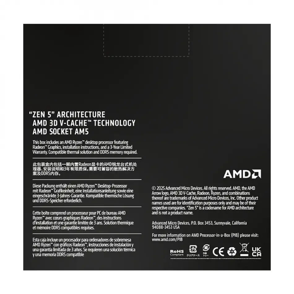 AMD RYZEN 9 9950X3D2 4.3GHZ 192MB AM5 BOX İŞLEMCİ