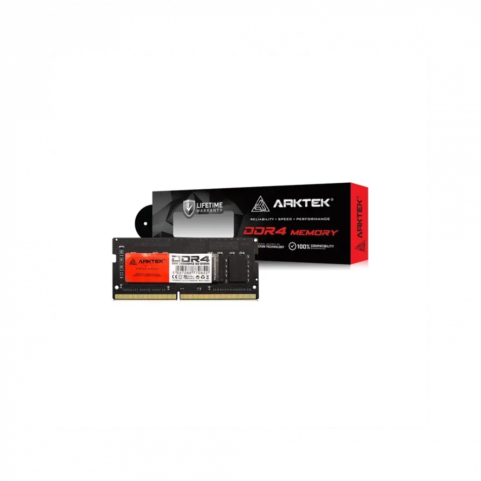 Arktek Akd4s8n2666, 8gb, Ddr4, 2666mhz, 1,2v, Cl19, Notebook, Sodımm Ram